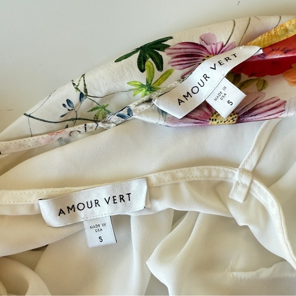 Amour Vert Clover Floral Print Silk dress Small - Picture 8 of 12